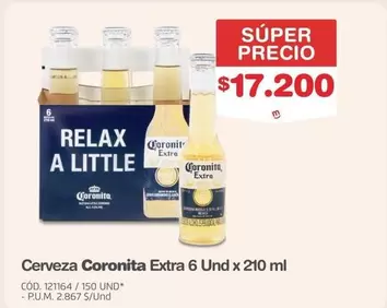 Coronita - Cerveza Extra 6 Und x 210 ml