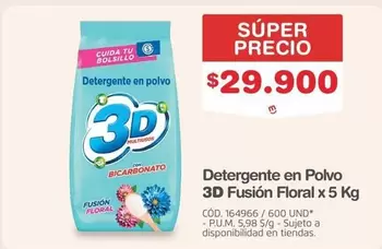 3d - Detergente en Polvo 3D Fusi3n Floral x 5 Kg