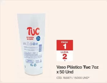 TUC - Vaso Plástico 7oz x 50 Und