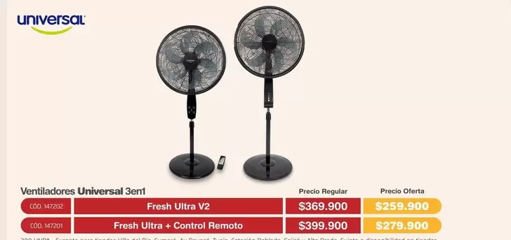 Universal - Ventiladores Fresh Ultra V2