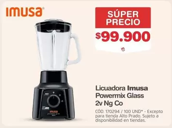 Imusa - Licuadora Powermix Glass 2v Ng Co