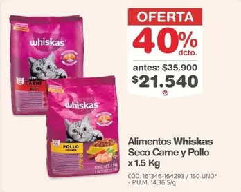 Whiskas - Alimentos Seco Carne y Pollo