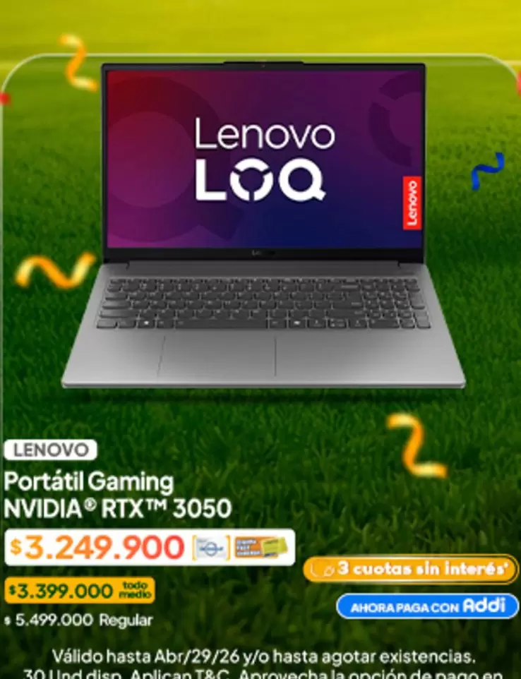 Lenovo - Portátil Gaming NVIDIA RTX 3050