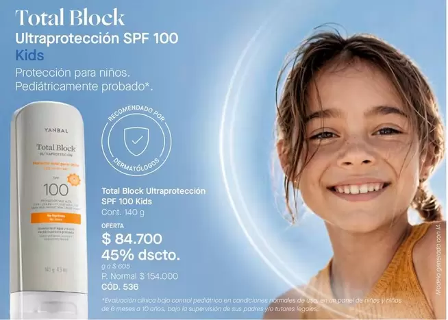 Isdin - Total Block Ultraprotección SPF 100 Kids
