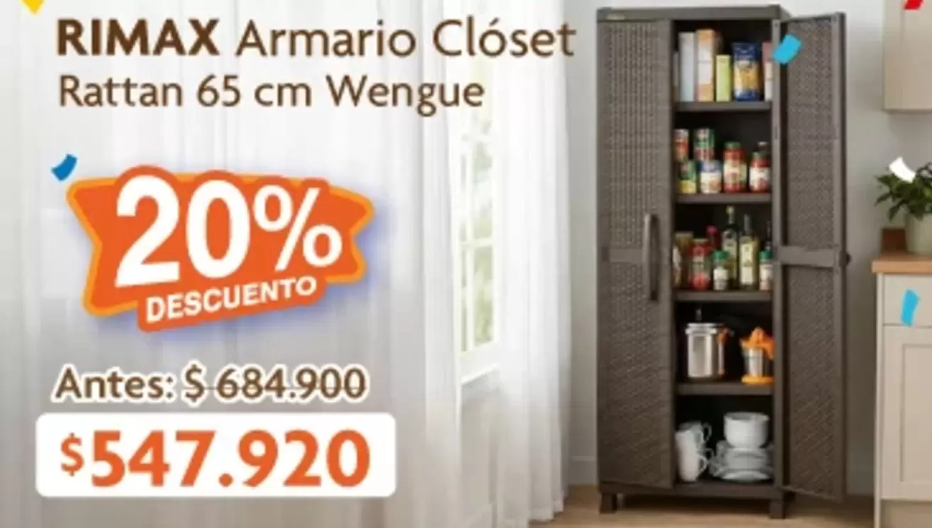Rimax - Armario Clóset Rattan 65 cm Wengue