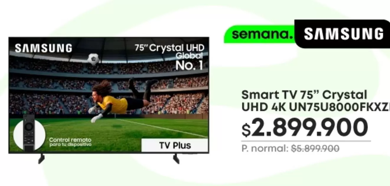Samsung - Smart TV 75" Crystal UHD 4K UN75U8000FKXZ