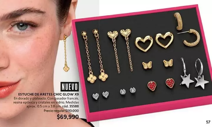 Dorado - Estuche de aretes Chic Glow X9