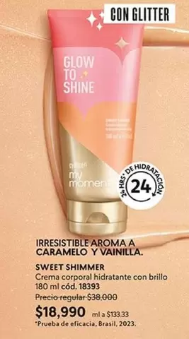 Aroma - SWEET SHIMMER Crema corporal hidratante con brillo 180 ml cód. 18393