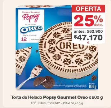 Popsy - Torta de Helado Oreo x 900 g