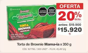 Tentación - Torta Brownie Chocolate
