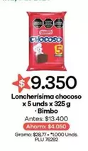 Bimbo - Loncherísima Chocoso