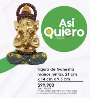 Figura de Ganesha manos juntas