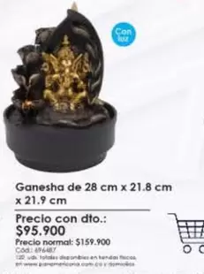 Ganesha de 28 cm x 21.8 cm x 21.9 cm