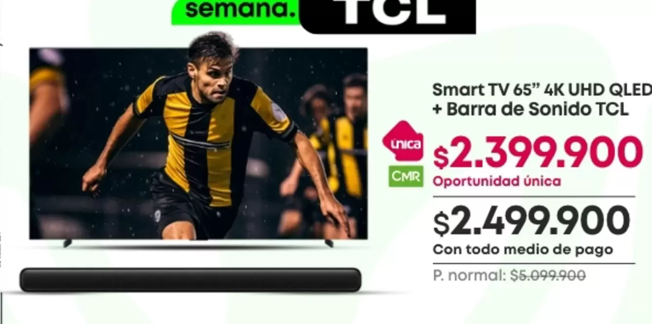 Unica - Smart TV 65" 4K UHD QLED + Barra de Sonido