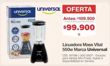 Universal - Licuadora Mass Vital 550w