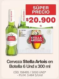 Stella Artois - Cerveza en Botella 6 Und x 300 ml