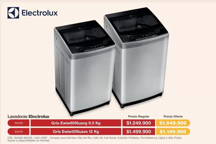 Electrolux - Ewivt3956wugy 9.5 Kg | Ewirw1276wusv 12 Kg