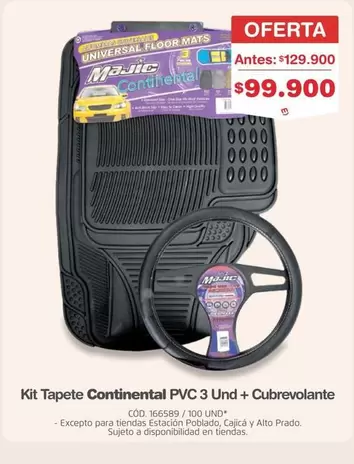 Universal - Kit Tapete Continental PVC 3 Und + Cubrevolante