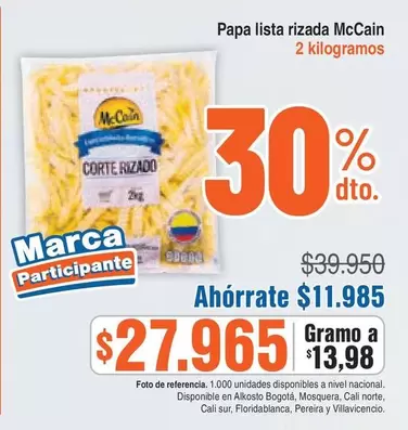 McCain - Papa lista rizada