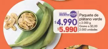 Exclusivo - Paquete de plátano verde
