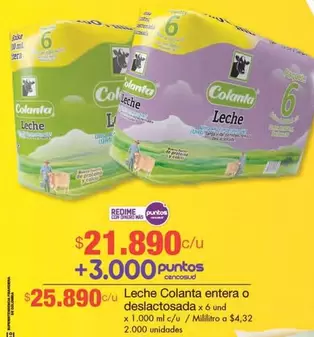 Colanta - Leche entera o deslactosada