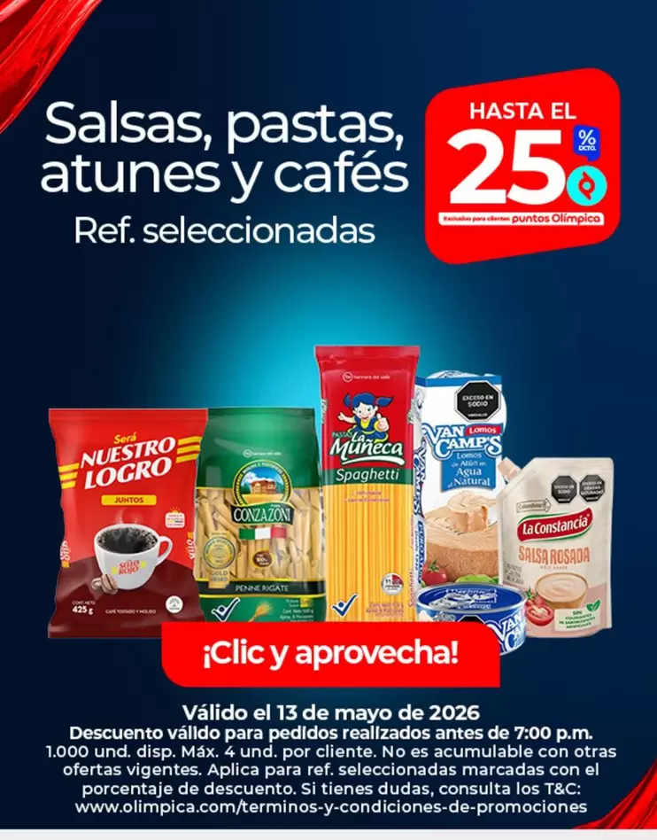 Exclusivo - Salsas, pastas, atunes y cafés