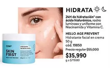 First - HELLO AGE PREVENT Hidratante facial en crema