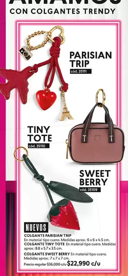 Tote - COLGANTES PARISIAN TRIP, COLGANTES TINY TOTE, COLGANTE SWEET BERRY