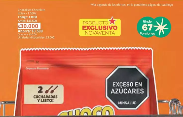 Chocolisto - Chocolates Chocolate Bolsa x 1000g