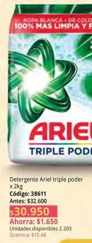 Ariel - Detergente triple poder
