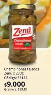 Zenú - Champiñones tajados Código: 33132