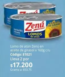 Zenú - Lomo de atún en aceite de girasol