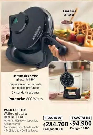 Black & Decker - Wafflera giratoria
