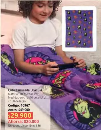 Drácula - Cobija morada Código: 40967