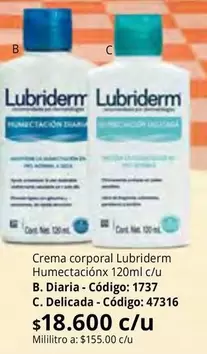 Lubriderm -  Humectación x 120ml c/u