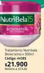 NutriBela - Tratamiento Nutribela Biokeratina x 300ml Código: 44385