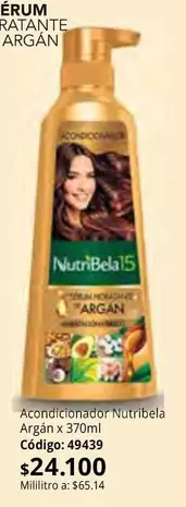 NutriBela - Acondicionador Nutribela Argan x 370ml Código: 49439