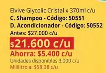 Elvive - Glycolic Cristal Shampoo - Código: 50551, Acondicionador - Código: 50552