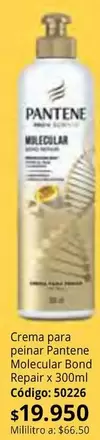 Pantene - Crema para peinar Molecular Bond Repair x 300ml Código: 50226