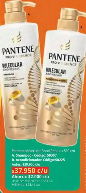 Pantene - Molecular Bond Repair A. Shampoo - Código: 58307 B. Acondicionador-Código:50225