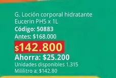 Eucerin - G. Loción corporal hidratante PH5