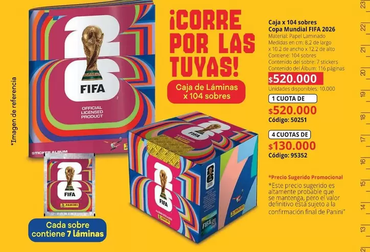 Panini - Caja de Láminas x 104 sobres