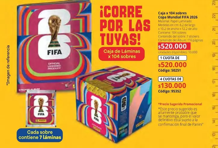 Panini - Caja de Láminas x 104 sobres