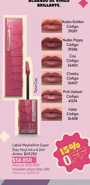 Maybelline - Labial Super Stay Vinyl Ink
