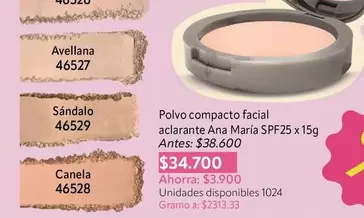 Ana María - Polvo compacto facial aclarante 46527