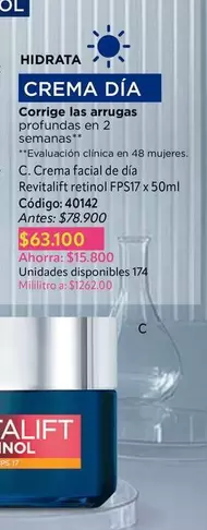 Revitalift - CREMA DÍA retinol FPS17 x 50ml Código: 40142