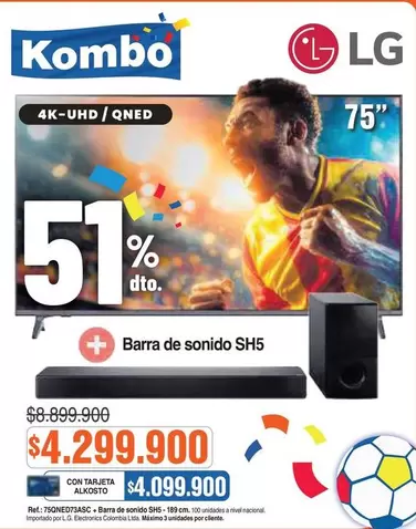 LG - 4K-UHD / QNED TV + Barra de sonido SH5