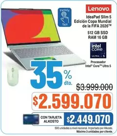 Lenovo - Ideapad Slim 5 Edición Copa Mundial de la FIFA 2026