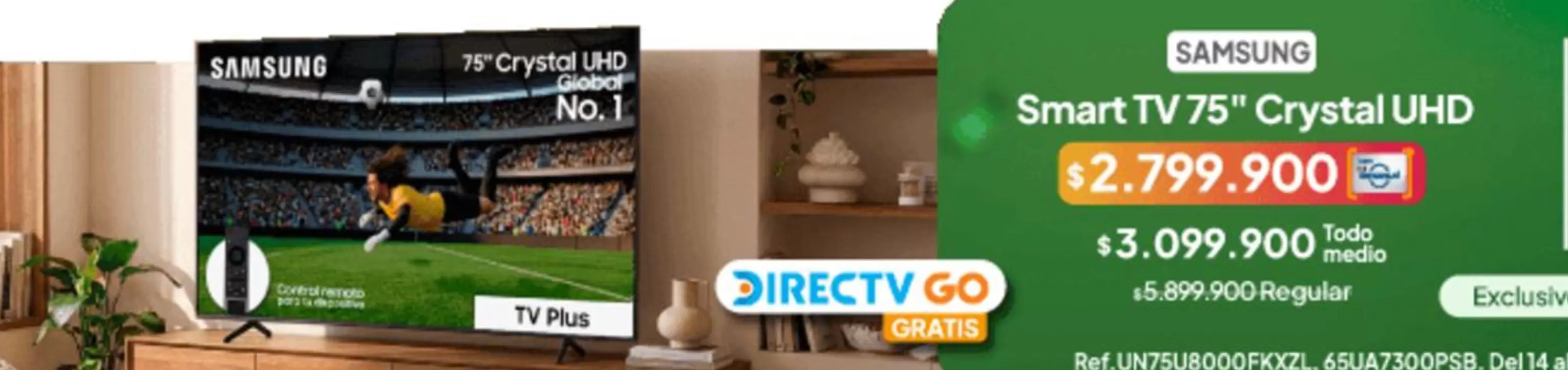 Samsung - Smart TV 75" Crystal UHD