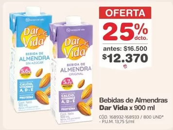 vida - Bebidas de Almendras Dar Vida x 900 ml